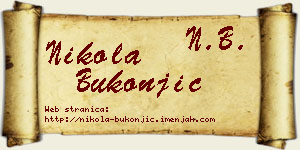 Nikola Bukonjić vizit kartica